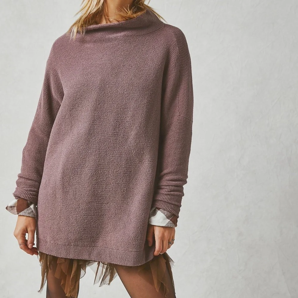 Free People Ottoman Slouchy Tunic Sweater in Nutmeg - Picture 1 of 6